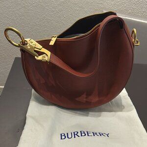 Red Burberry Knight Arc Bag